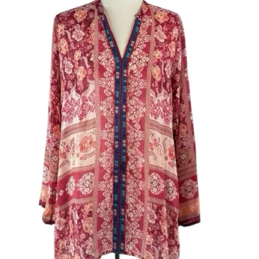 Johnny Was Inca trim blouse NWT